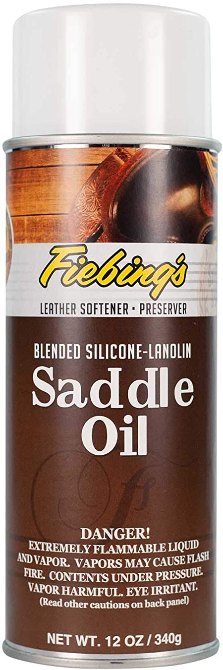 Fiebing's Sadde oil 12oz - aerosol conditioner for saddles, belts, holsters, other leather goods