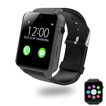 Smart Watch With Heart Rate Monitor,Bluetooth Smartwatches Supports SIM Card Works With Samsung, Apple iPhone etc Android and iOS System Smartphones (Gun Black-A)