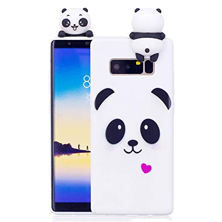 Note 8 Case,Galaxy Note 8,DAMONDY 3D Cute Cartoon Animals Pattern Soft Silicone Gel Slim Design Rubber Thin Protective Cover Phone Case for Galaxy Note 8 (2017)-white panda