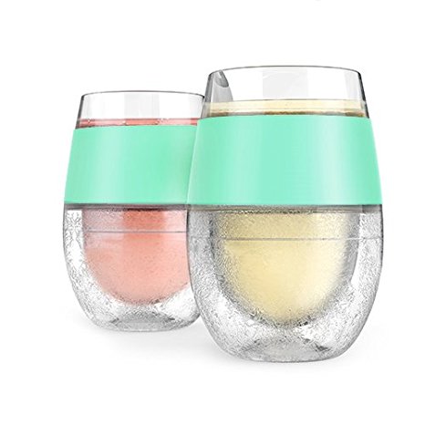 Host Wine Freeze Cooling Cups, Mint (Set of 2)