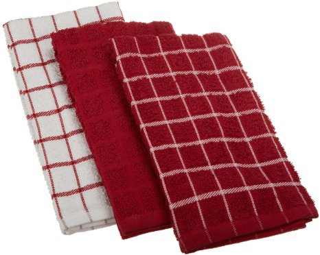 Ritz 82483 Terry Cotton Kitchen Towels, 3-Pack, Paprika