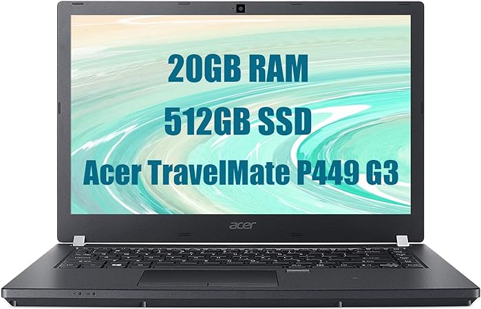 acer TravelMate P449 G3 Business Laptop, 14 Inch P449 G3 Laptop, Core i5-6th 3.4GHz, 20GB RAM, 512GB SSD, Win10 pro(Renewed)