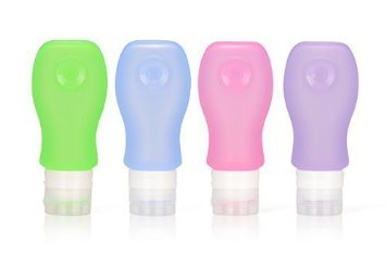iNeibo Silicone Travel Bottles 3oz 4 Pack - TSA Airline Carry-On Approved - Squeezable & Refillable Travel Containers For Shampoo, Conditioner, Lotion, Toiletries