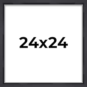 24x24 Shadow Box Frame Contemporary Black Finish | 1" Depth of Usable Space| Interior Size 24x24 Inches| UV Resistant Acrylic, Acid-Free Backing, Wall Hangers | Made in USA