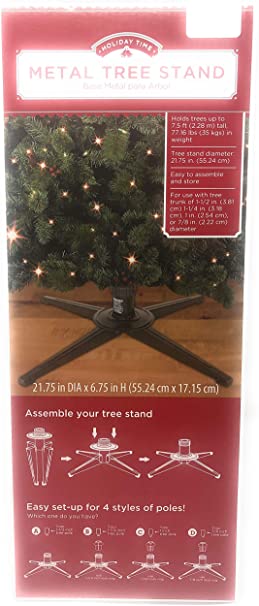 Holiday Time Metal Tree Stand Holds Trees up to 7.5 ft Tall