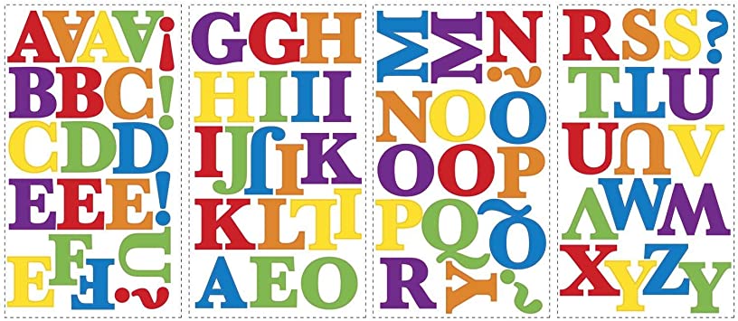 RoomMates Repositionable Childrens Wall Stickers - Primary Letters