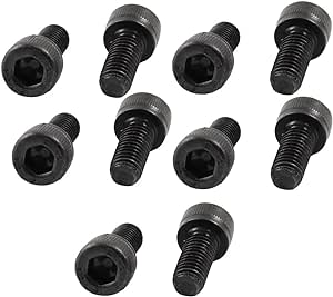 uxcell 10 Pcs M5X12 Metal Hex Socket Head Cap Screws 1/5" x 15/32"