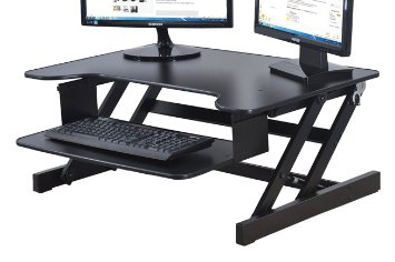Rocelco Height Adjustable Standing Desk Riser - ADR 32" wide - Black Finish