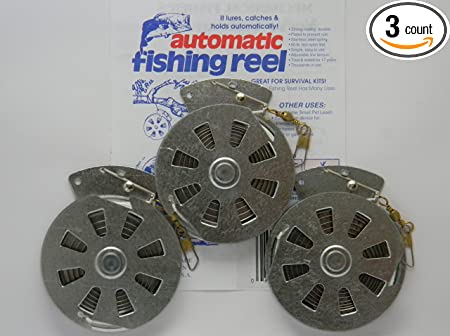 3 Mechanical Fisher's Yo-Yo Automatic Fishing Reels - Package of 3 Reels - Yoyo Fish Trap -(STANDARD WIRE TRIGGER MODEL - Same Reels sold by Cabela's, Cheaper Than Dirt, Bass Pro Shops, etc.)