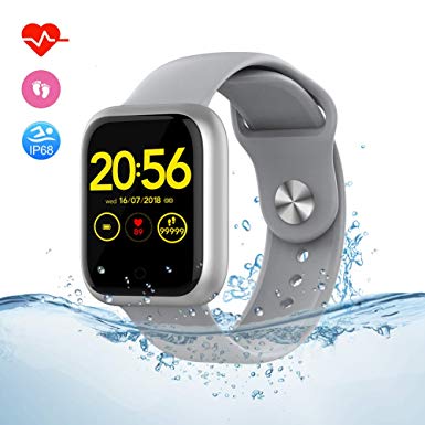 Fitness Tracker Smart Watch for Android Phones and I-Phone, Step Activity Tracker Smartwatch with Sleep & Heart Rate Monitor, IP68 Waterproof Bluetooth Fit Health Pedometer Watches for Men Women