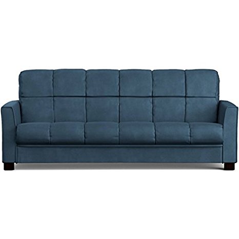 Baja Convert-a-couch Sofa Sleeper Bed Sofa Converts Into a Full-size Bed and Seats 3 Comfortably, Medium Blue