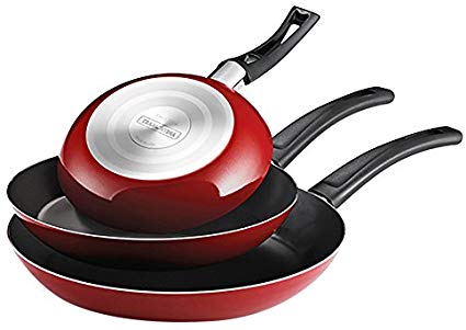 Tramontina 3-Piece EveryDay Nonstick Saute Pan Set, Red