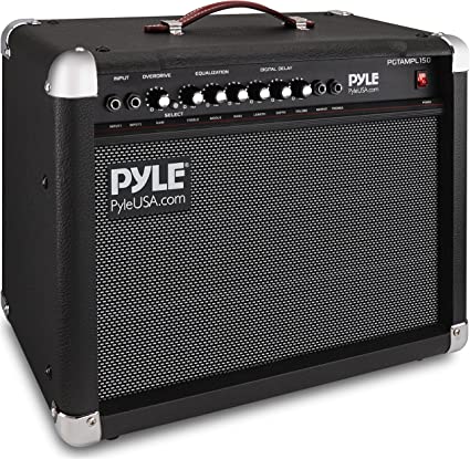 Portable Electric Guitar Amplifier, 40 Watt Power, Two 6” & 8” High-Definition Speaker Cones, Bass, Dual Inputs, Overdrive, Digital Delay, Amp Control Volume, EQ for Beginner and Advance Practice