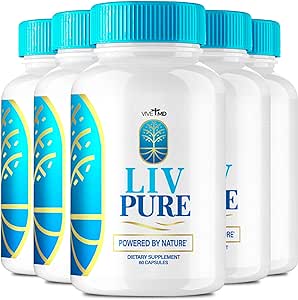 Liv Pure Capsules - Official Formula - Liv Pure Liver Detox Cleanse & Repair - Liver Supplement Dose for Your Liver & for Maximum Strenghth, LivPure Reviews Pills (5 Pack)