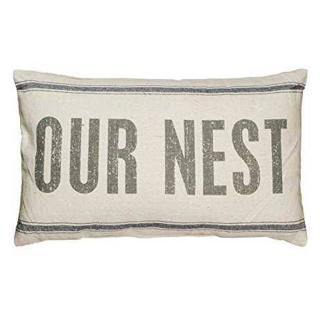 Primitives by Kathy 3-Stripe Our Nest Pillow, 15.5 by 24.5-Inch