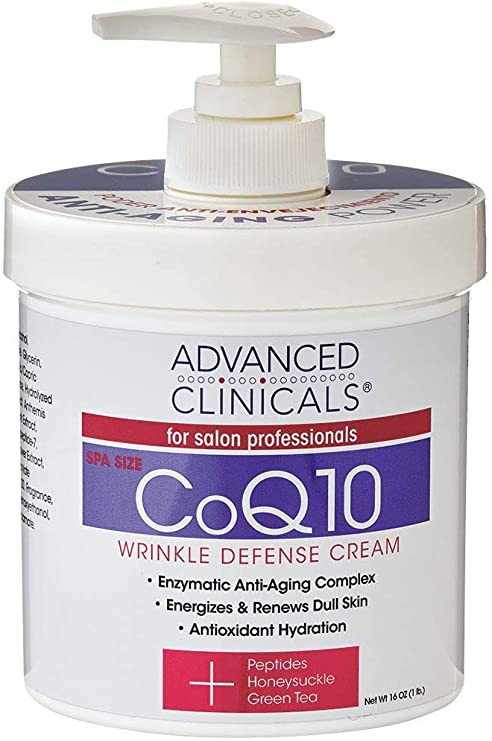 Advanced Clinicals CoQ10 Wrinkle Defense Cream w (16oz)