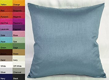 Creative Solid Euro Shams / Pillow Covers 26 by 26 - Slate Blue