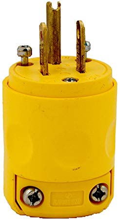 Leviton 515PV 15 Amp, 125 Volt, Grounding Plug, Yellow