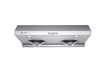 Chef 30” Under Cabinet Range Hood C100 | TASTEMAKER SERIES | Full Stainless Steel | 700 CFM with 3 Speed Settings | Energy Efficient LED Lamps | Fits 6 Inch Round Ducts