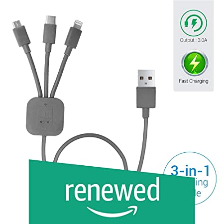 (Renewed) Portronics POR-013 Konnect-Trio Multi-Functional Cable (Grey)