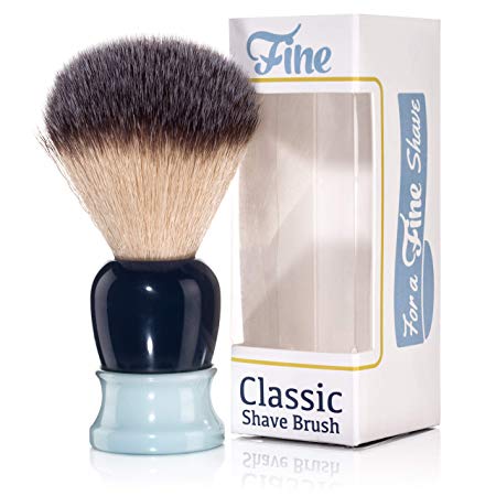 Mr Fine "Better Than Badger" Classic Shaving Brushes - Synthetic Angel Hair Shave Brush For Men - The Wet Shaver's Favorite - Dark Blue & Light Blue