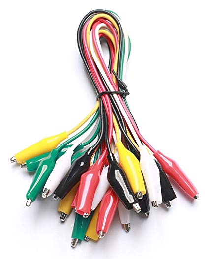 WGGE WG-026 10 Pieces and 5 Colors Test Lead Set & Alligator Clips,20.5 inches (1 PACK)