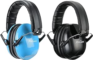 ProCase Kids Ear Protection, 21NRR Noise Cancelling Headphones for Kids Hearing Protection Safety Earmuffs for Autism, Sport Games, Concerts, Fireworks -2 Pack, Black/Blue