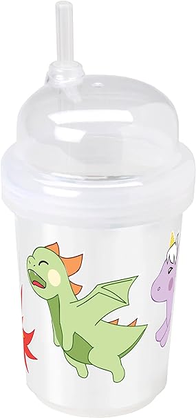 nuSpin Kids 8 oz Zoomi Straw Sippy Cup, Dragon Fantasy Style