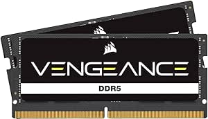 CORSAIR Vengeance SODIMM DDR5 RAM 48GB (2x24GB) 5200MHz CL44 Intel XMP iCUE Compatible Computer Memory - Black (CMSX48GX5M2A5200C44)