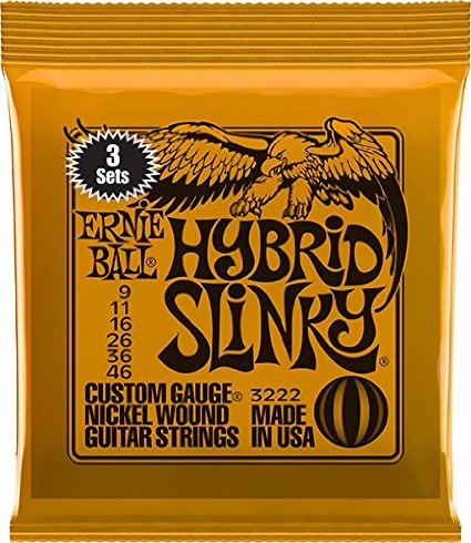 Ernie Ball Hybrid Slinky Nickel Wound Sets, .009 - .046 (3 Pack)