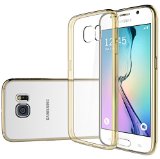 S6 case Galaxy S6 Case E LV Samsung Galaxy S6 Case Slim Fit Scratch-Resistant Transparent Clear Back Soft TPU Bumper Case Cover for Samsung Galaxy S6 - GOLD