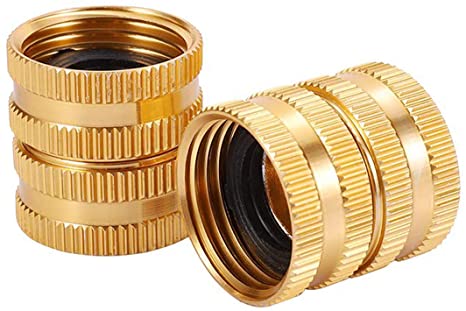 Hanobo Garden Hose Quick Aluminium Fitting Connector, Double Ends Female Swivel Connector Thread Adapter (2 Female)