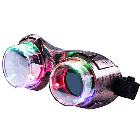 M AOMEIQI Light Up Glasses, LED Glasses Class Events School Evening Club Activities Corporate Events Million Night Party Games Cheer, LED Goggles Bronze