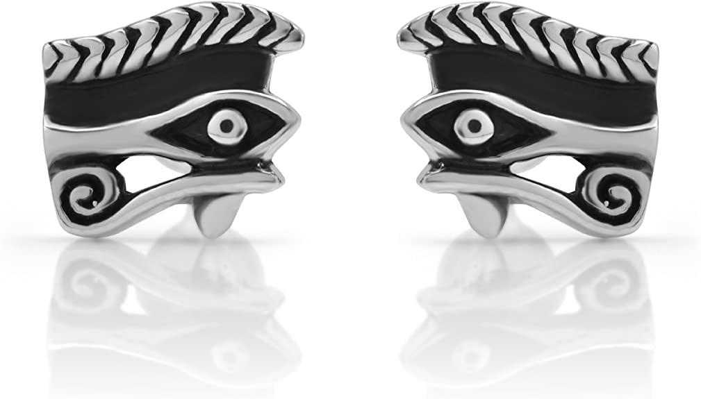 925 Sterling Silver Tribal Egyptian Eye of Horus Stud Earrings