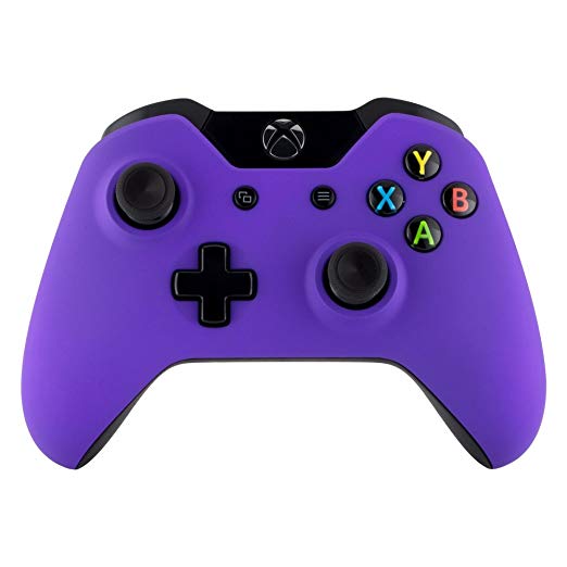 eXtremeRate Custom Design Unique Top Shell Case Front Housing Replacement Faceplate Kits for Xbox One Remote Controller Cover (Soft Touch Purple)