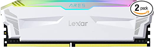 Lexar ARES 16GB Kit (8GBx2) RGB Lightning, DDR4 4000 MHz DRAM Desktop Memory for Gaming, White (LD4EU008G-R4000GDWA)