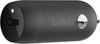 Belkin USB-C Fast Car Charger 20W-Black (iPhone Fast Charger Compatible with iPhone 12 Pro Max/12/12 Pro/ 12 Mini, Samsung Galaxy S20, S20 , S20 Ultra, Note20, Google Pixel and More) (CCA003bt)