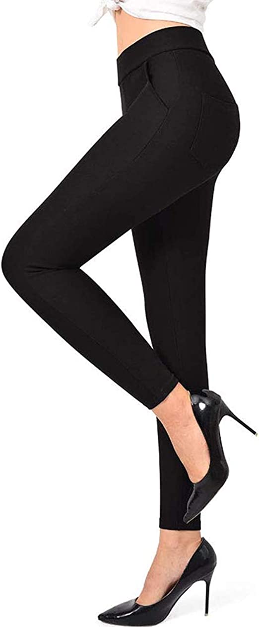 Ginasy Dress Pants for Women Business Casual Stretch Pull On Work Office Dressy Leggings Skinny Trousers with Pockets