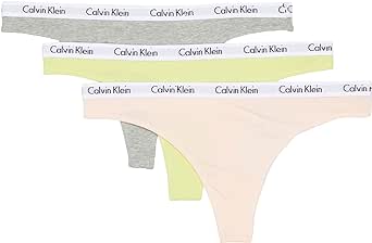 Calvin Klein Women's Carousel Logo Cotton Thong Multipack Panty