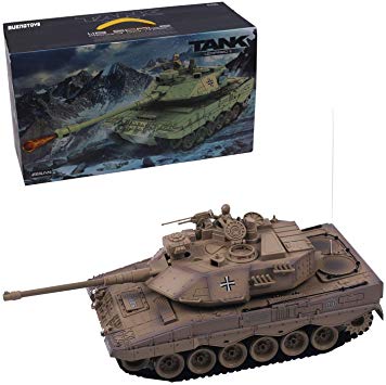1:18 Remote Control Military Battle for Shooting BB Bullets Tank (LEOPARD2-YELLOW)
