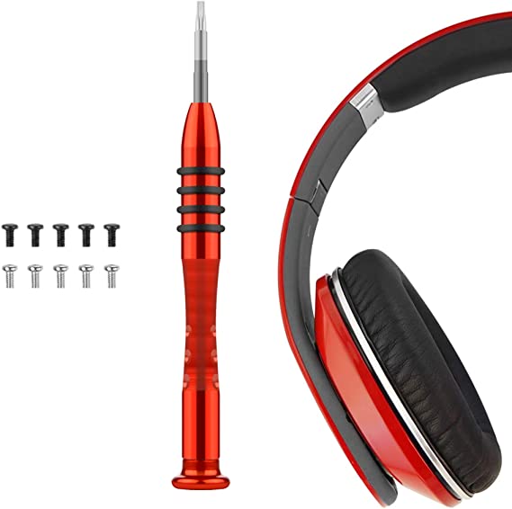 Geekria Replacement Headband Repair Parts for BTS Studio3 Wireless, Studio2, Studio 1.0 Over-Ear Headphones, 10 Pcs Replacement Screws   Screwdriver Tool Kit/Headset Headband Repair Tool (Red)