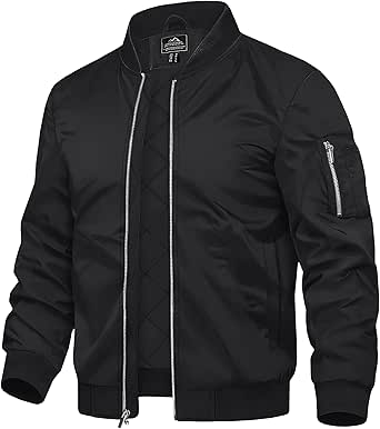 TACVASEN Men's Bomber Jackets Thermal Quilted Jacket Water Resistant Warm Winter Coats