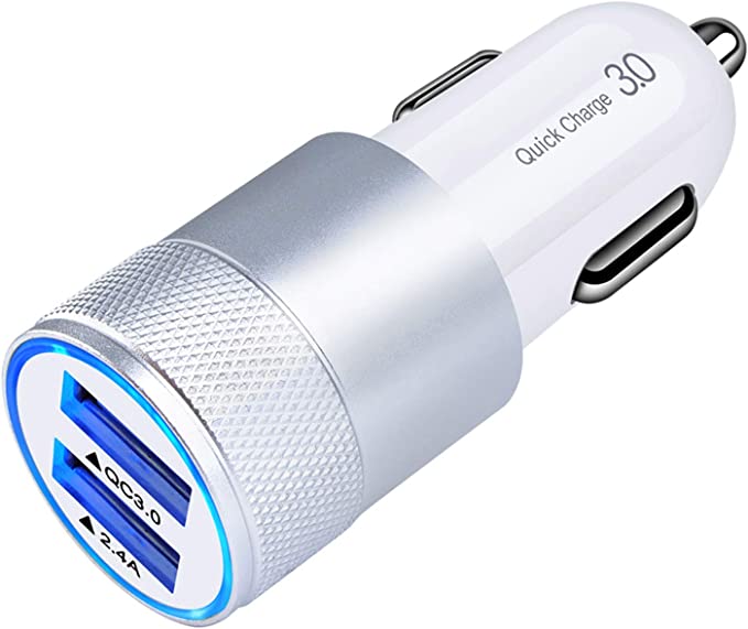 Fast Car Charger, Quick Charging 5.4A/30W Phone USB Car Charger Adapter Rapid Plug 2 Port Cigarette Lighter Charger Flush Compatible Samsung Galaxy S22 S21 S20 Ultra S10e S10 S9 S8 Note, iPhone