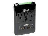 Tripp Lite 3 Outlet Portable Direct Plug-in Surge Protector with Dual Port USB Charger 21A total SK30USB