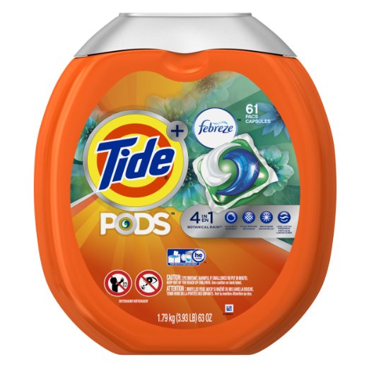 Tide PODS Plus Febreze Botanical Rain HE Turbo Laundry Detergent Pacs 61-load Tub