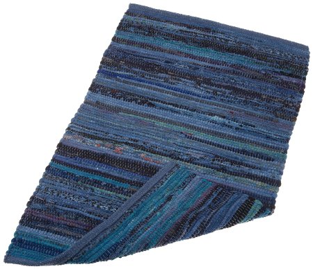 DII Home Essentials Rag Rug for Kitchen, Bathroom, Entry Way, Laundry Room and Bedroom, 20 x 31.5" Nautical Blue
