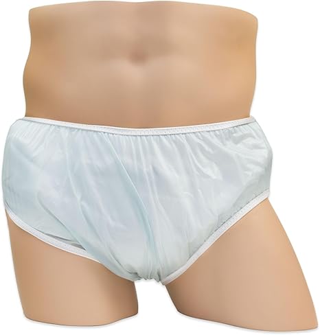 LeakMaster Bikini Cut Pull-On Style Adult Plastic Pants Soft, Quiet, Form Fitting Incontinence Waterproof Pants