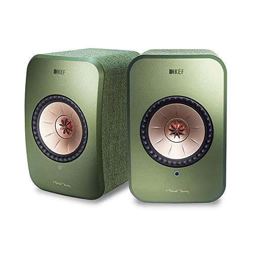 KEF LSX - Wireless Active Stereo Speakers with Bluetooth and Wifi Multiroom connectivity, Olive Green