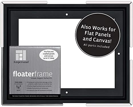Ampersand Floaterframe for Wood Panels, 7/8 Inch Depth, Thin, 8X10 Inch, Black (FTHIN780810B)