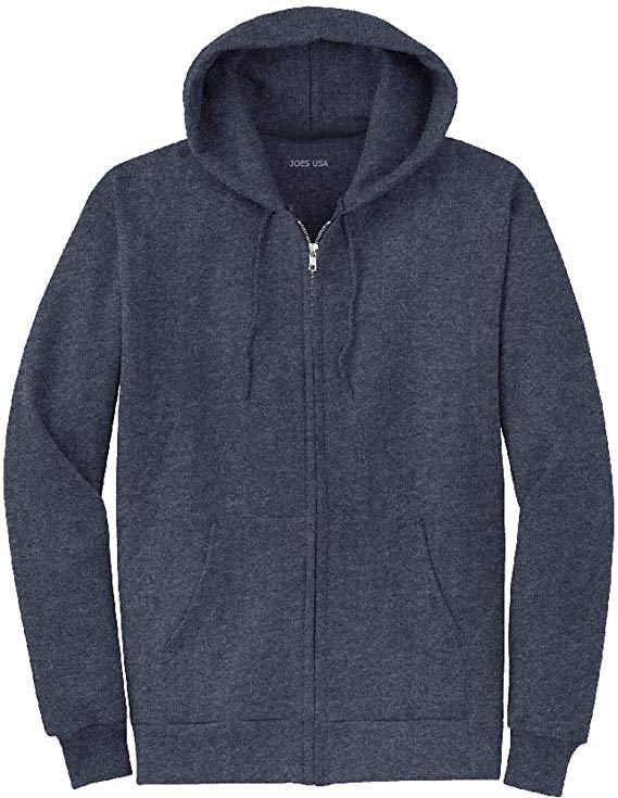 Joe's USA Full Zipper Hoodies - Hooded Sweatshirts in 28 Colors. Sizes S-5XL